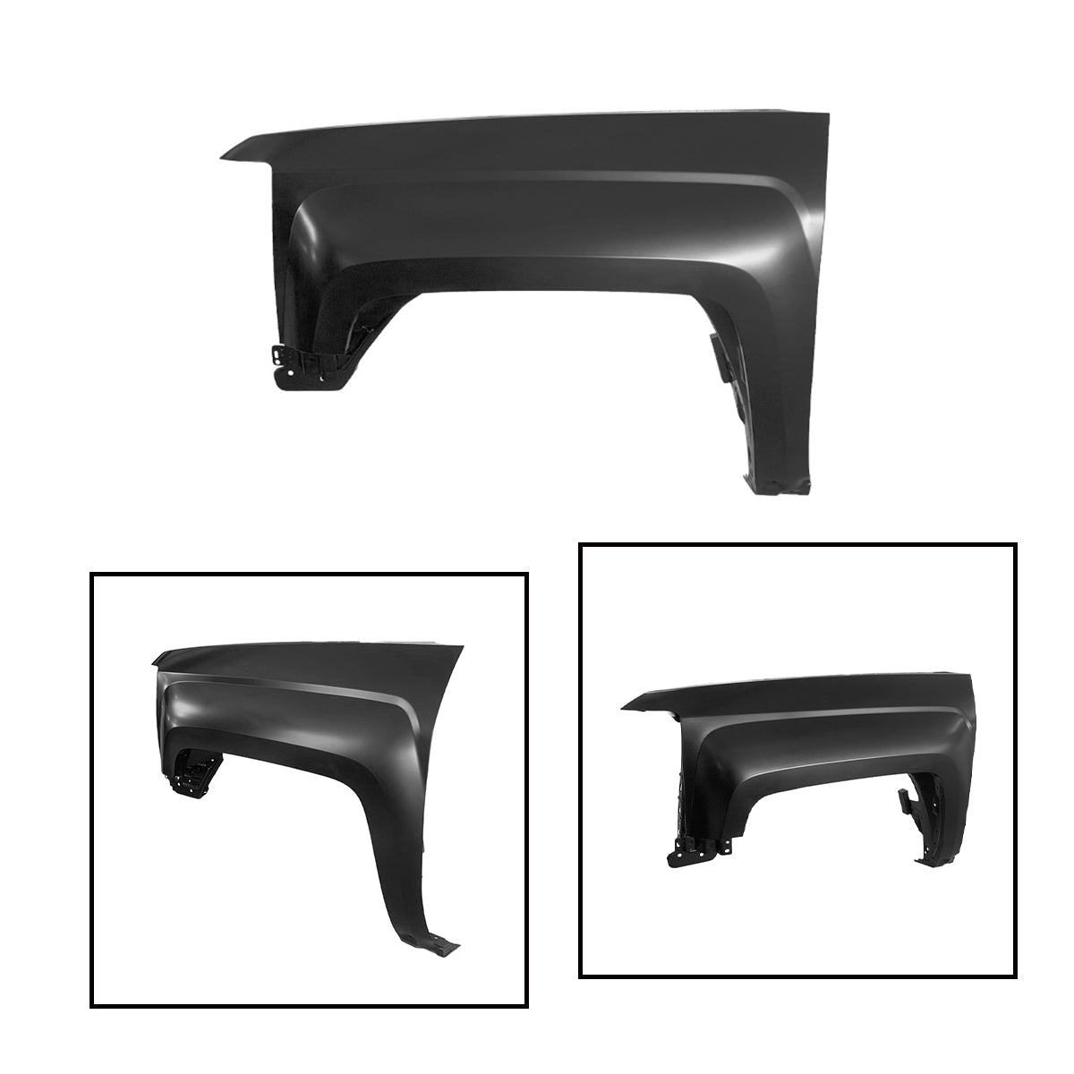 Replacement FRONT FENDER, LH, 2014-2018 Chevrolet Silverado 1500, 23303551, (Steel)