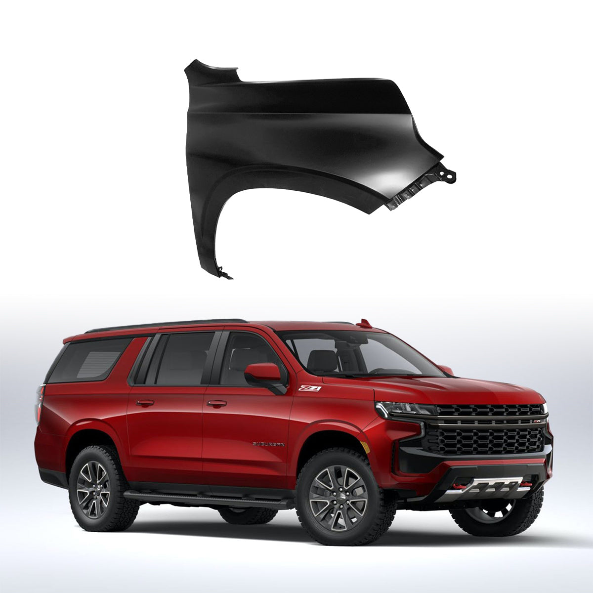 Replacement FRONT FENDER, RH, 2021-2023 GMC Suburban, 84384211, (Alum)