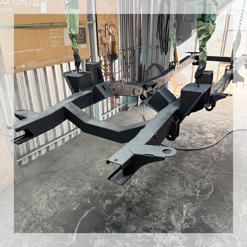 Full Steel Frame Chassis for 1966–1977 Classic Ford Bronco | OEM-Style Bronco Frame Replacement