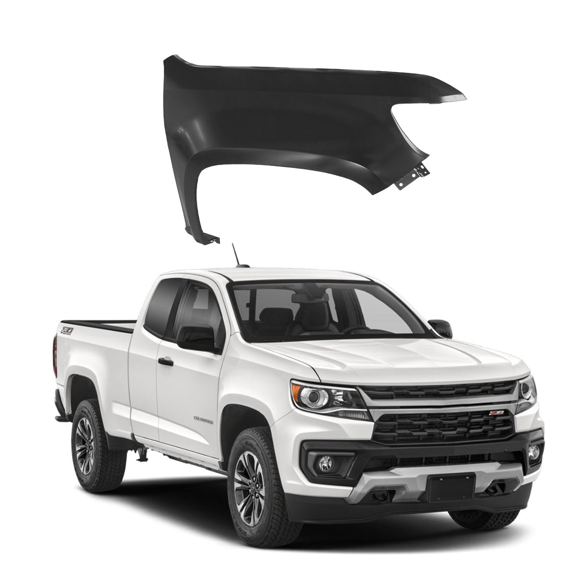 Replacement FRONT FENDER, RH, 2015-2020 Chevrolet Colorado, 23373629, (Steel)