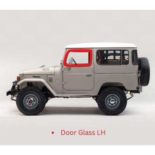 Front Door Window Glass LH, for FJ40, FJ45 Toyota Land Cruiser 1975-1984