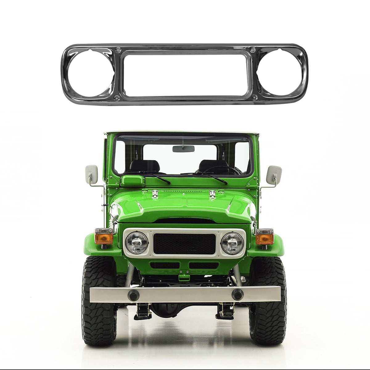 Front Bezel 79-84 with chrome, for FJ40, FJ45 Toyota Land Cruiser
