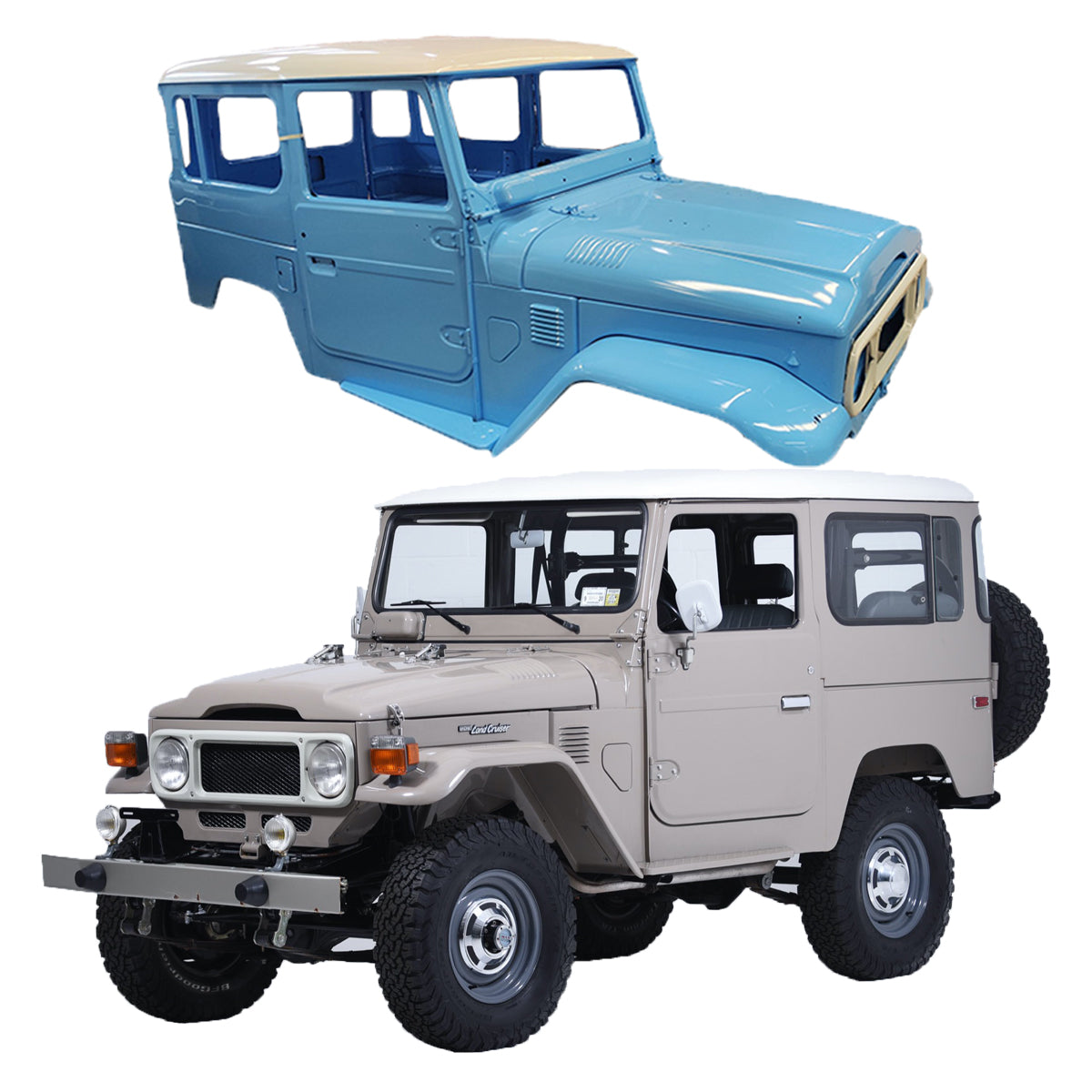 75-78 Complete Cab with Doors, with Body work and custom paint., for FJ40 Toyota Land Cruiser