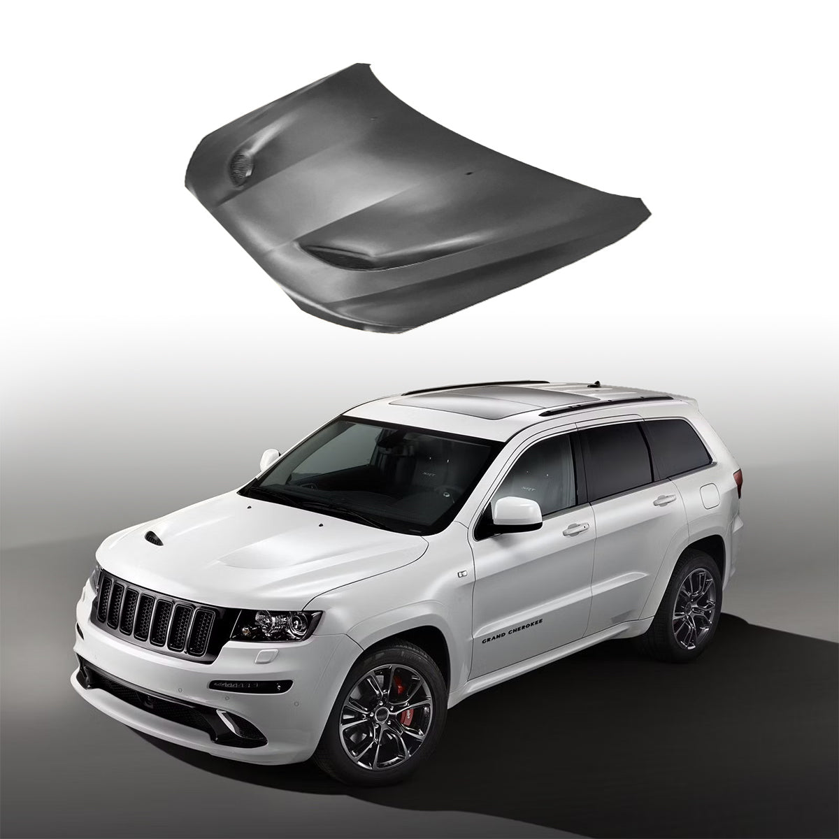 Replacement SRT Style Heat Extration Hood, 2021-2023 Jeep Grand Cherokee, 68040264AF, (Alum)