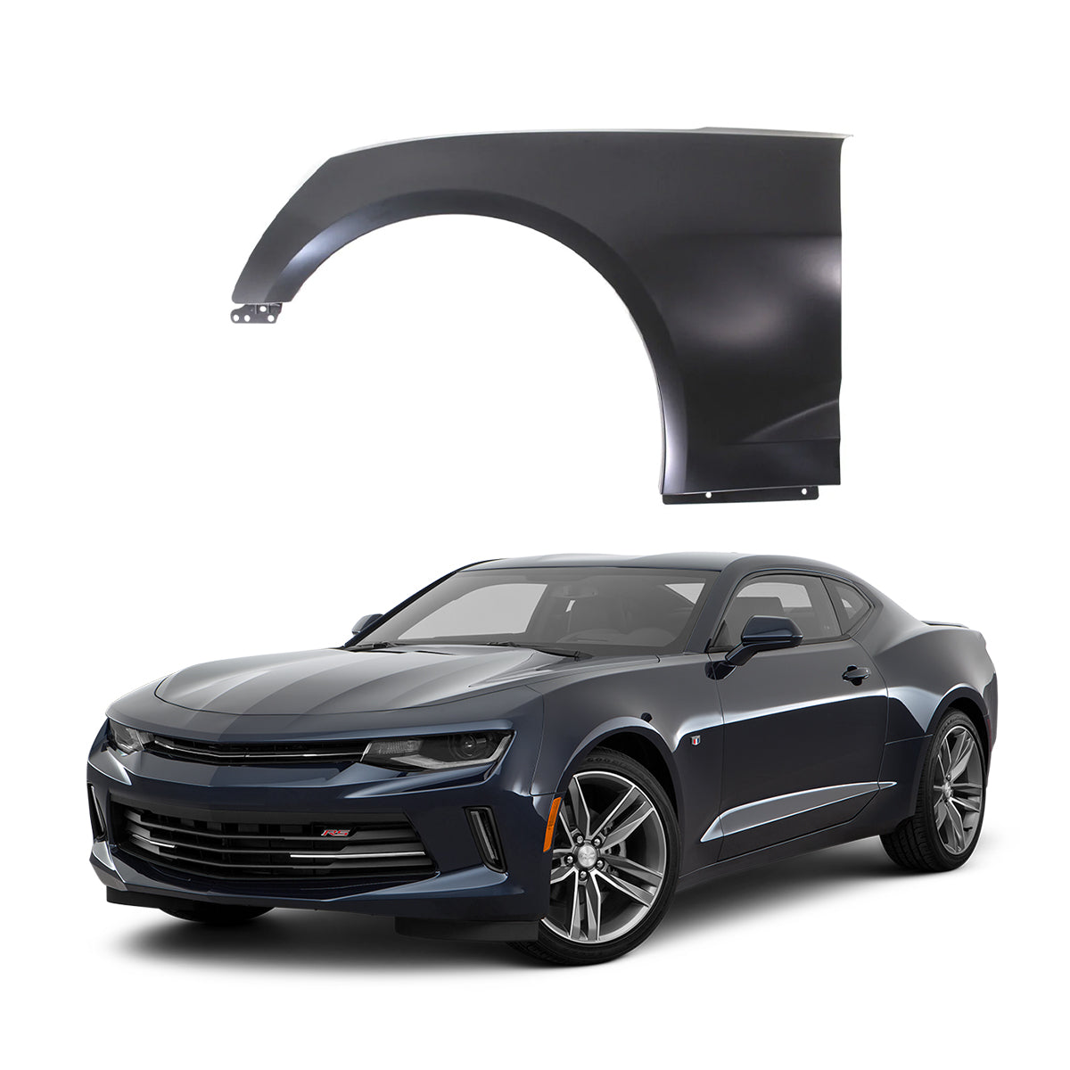 Replacement FRONT FENDER, LH, 2016-2022 Chevrolet Camaro, 23221297, (Steel)