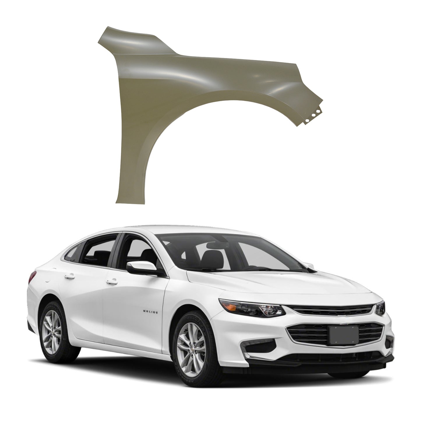 Replacement FRONT FENDER, RH, 2016-2022 Chevrolet Malibu, 84077864, (Steel)