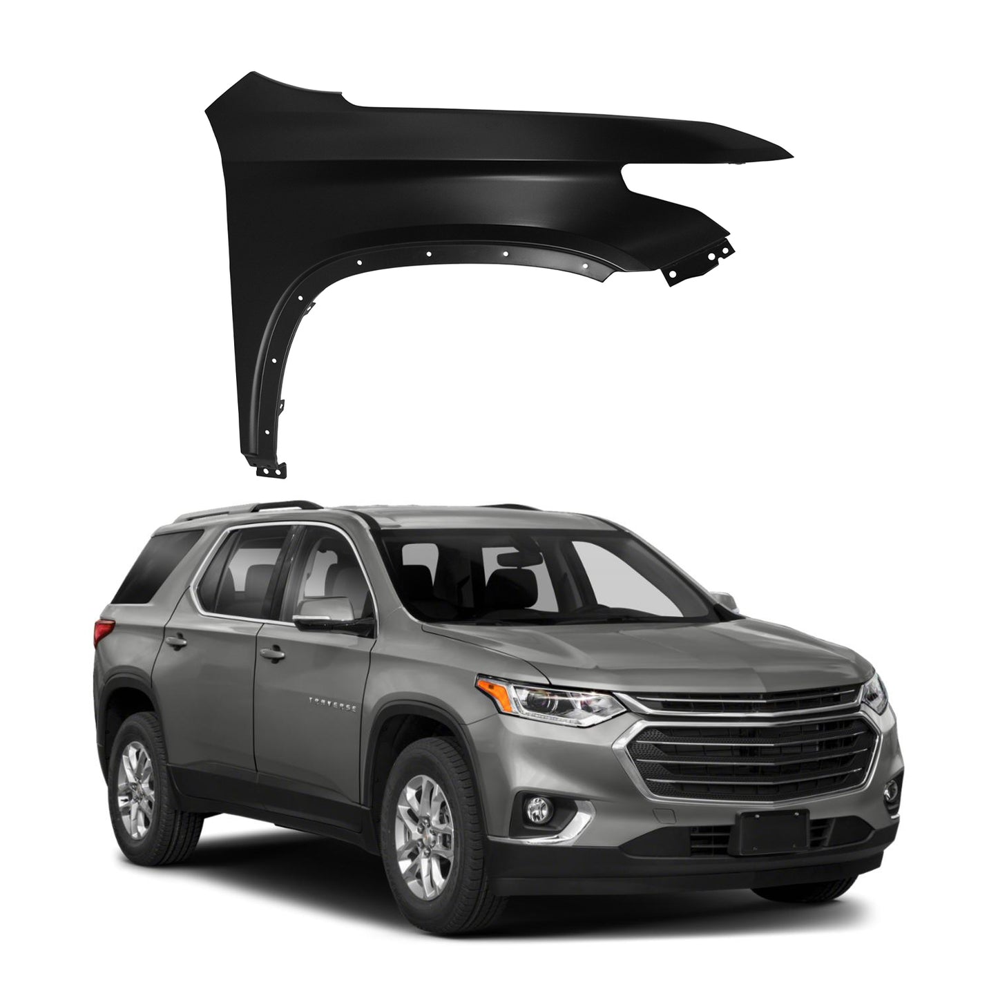 Replacement FRONT FENDER, RH, 2019-2023 Chevrolet Traverse, 84679032, (Alum)