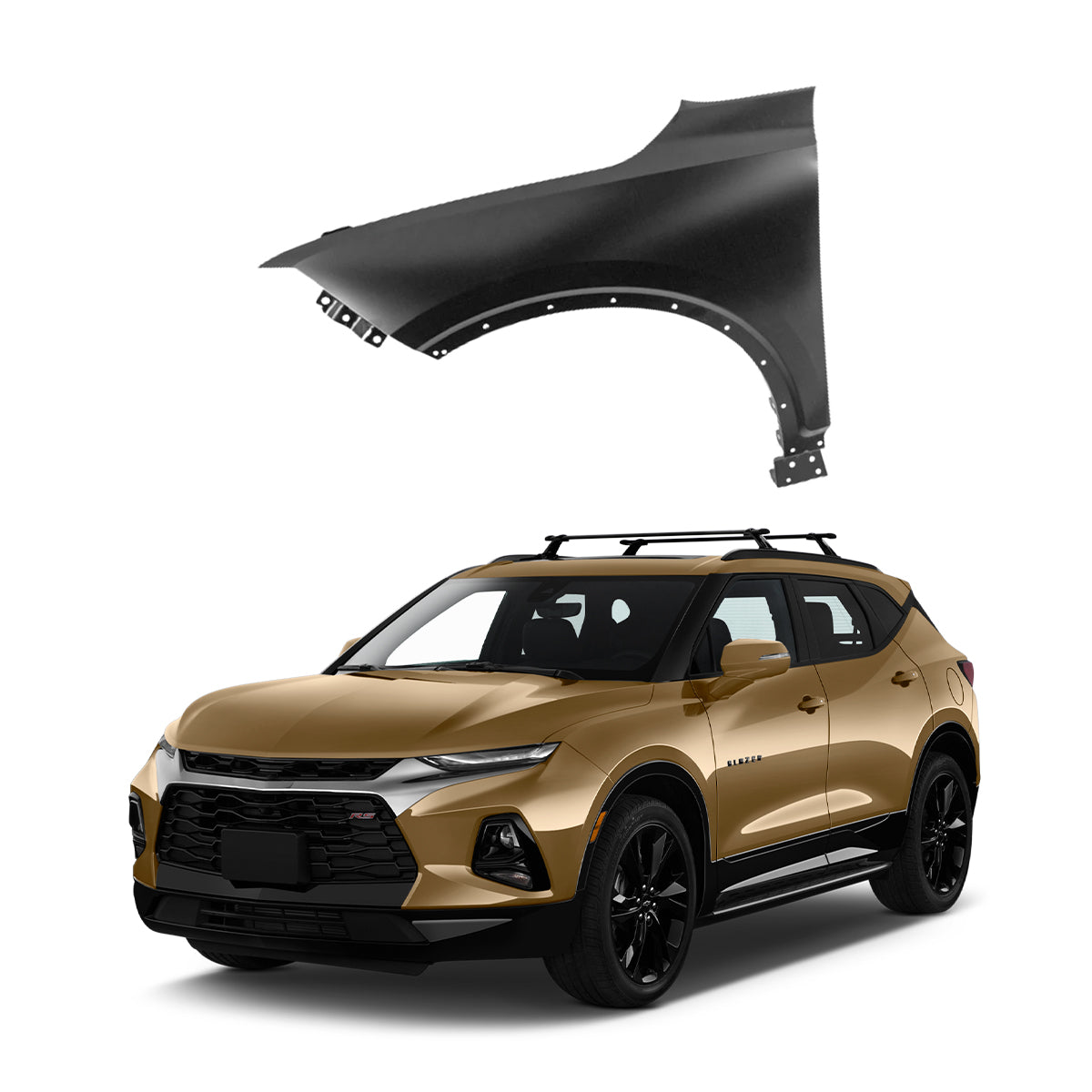 Replacement FRONT FENDER, LH, 2019-2022 Chevrolet Blazer, 84676688, (Steel)