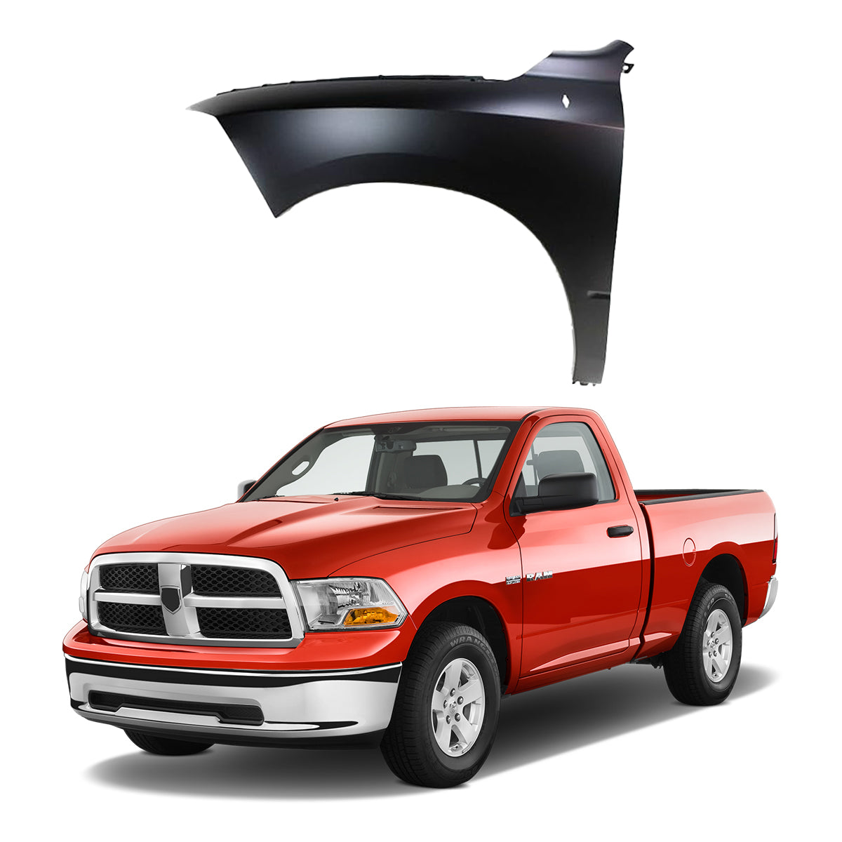 Replacement FRONT FENDER, LH, 2009-2022 Ram 1500/1500 Classic, (Steel)