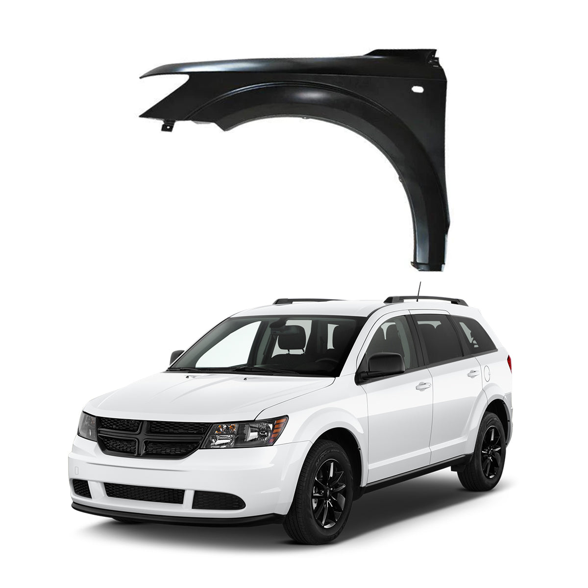 Replacement FRONT FENDER LH, 2009-2020 Dodge Journey, 5076727AD, (Steel)