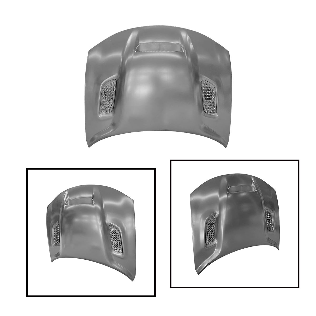 Replacement HOOD FOR REDEYE, W. 3 SCOOPS, 2015-2023 Dodge Charger, (Alum)