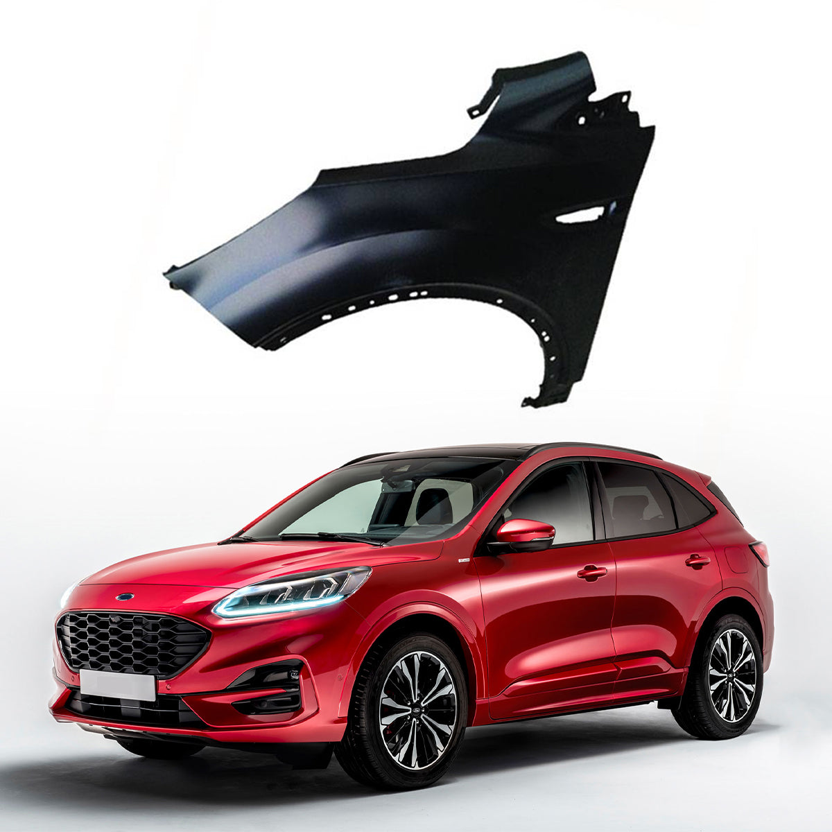 Replacement FRONT FENDER, LH, 2017-2019 Ford Kuga, GJ5Z16006A, (Steel)