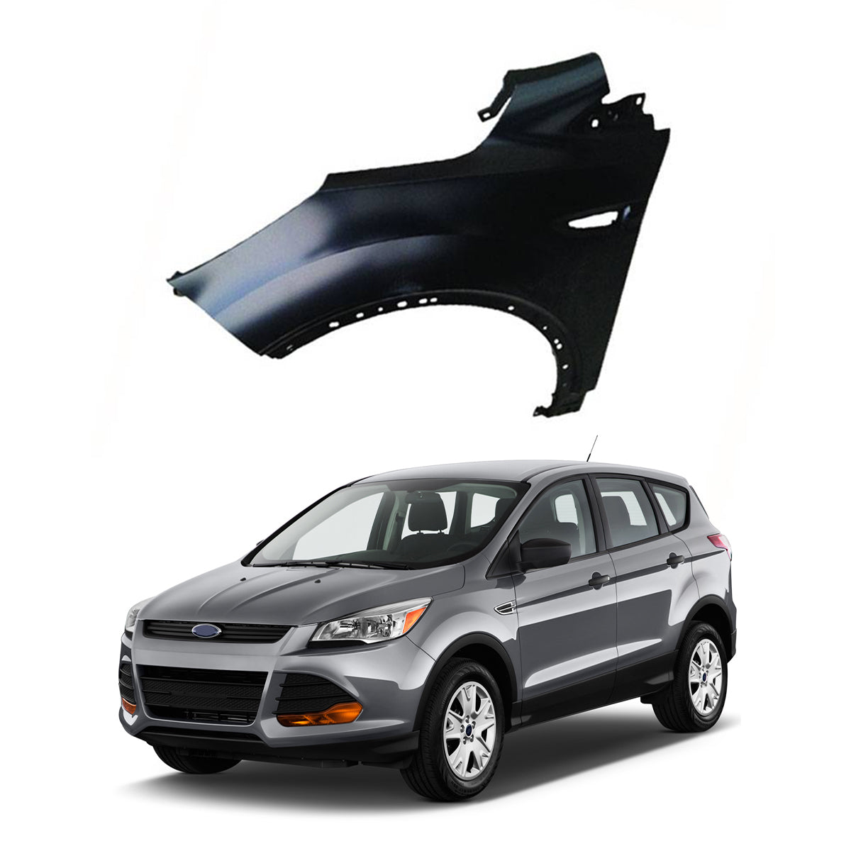 Replacement FRONT FENDER, LH, 2013-2016 Ford Escape, CJ5416006AE, CJ5Z-16006A, (Steel)