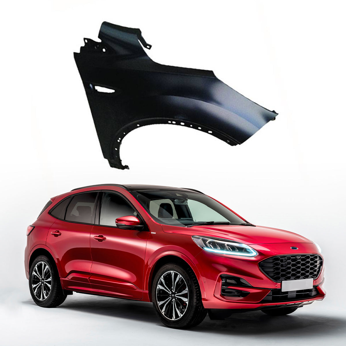 Replacement FRONT FENDER, RH, 2017-2019 Ford Kuga, GJ5Z16005A, (Steel)