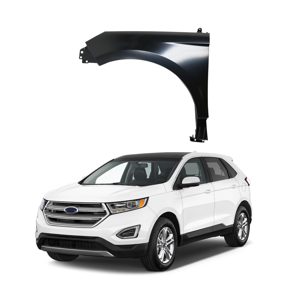 Replacement FRONT FENDER, LH, 2015-2018 Ford Edge, GT4Z16006A, (Steel)