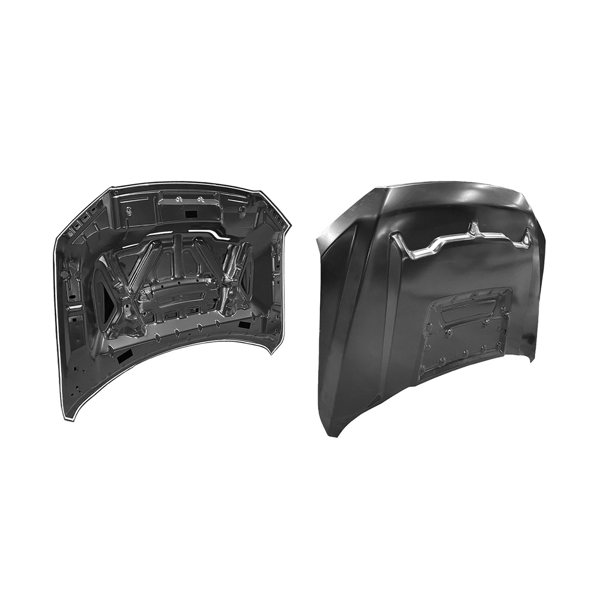 Replacement GT500 STYLE W/AIR VENT SCOOP HOOD, 2015-2020 Ford F150, (Alum)