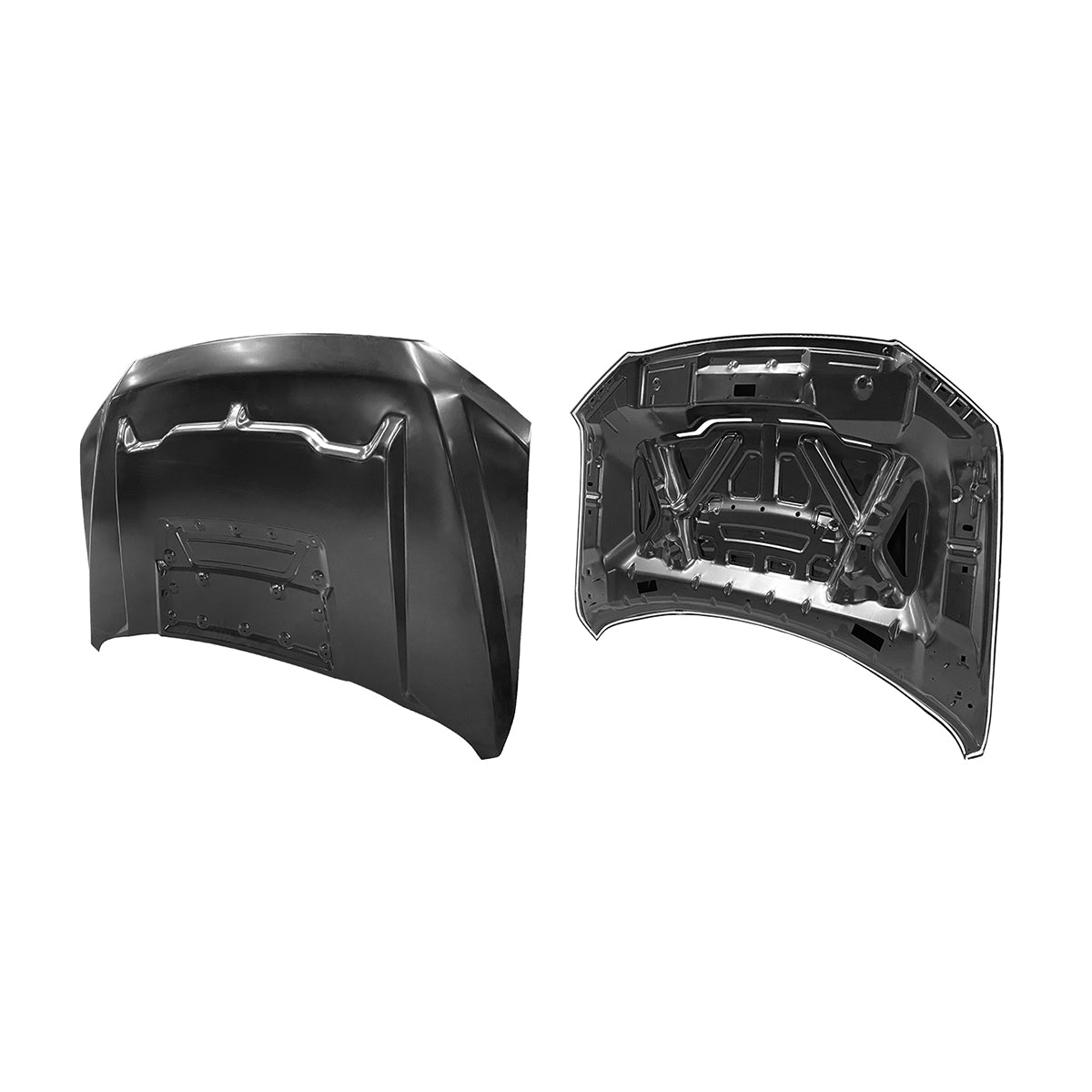 Replacement GT500 STYLE W/AIR VENT SCOOP HOOD, 2015-2020 Ford F150, (Alum)