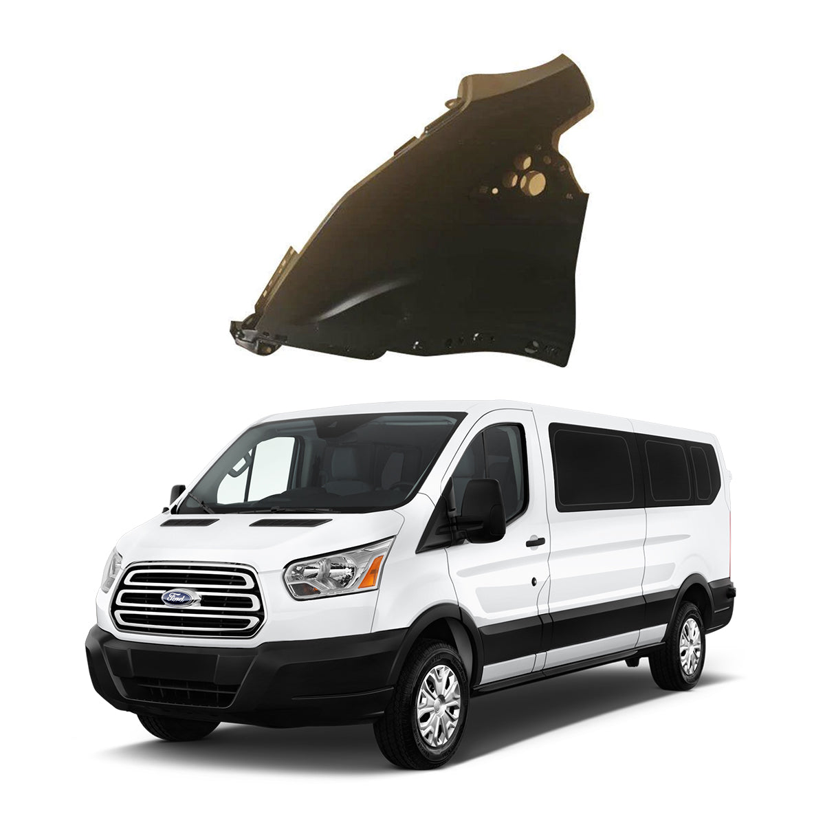 Replacement FRONT FENDER, LH, 2015-2019 Ford Transit, CK4Z16006A, (Steel)