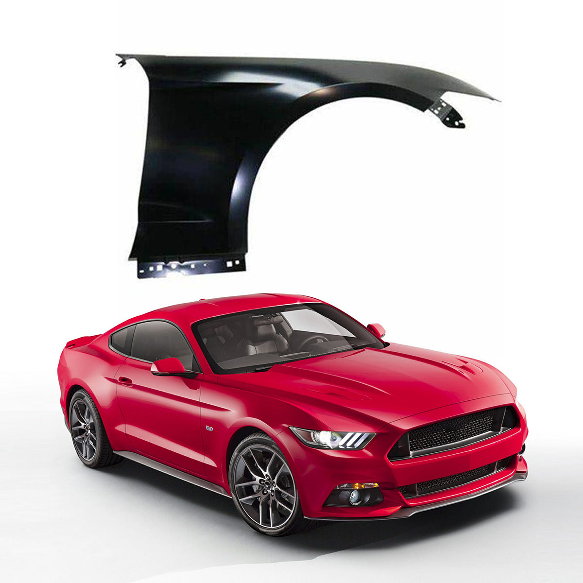 Replacement FRONT FENDER, RH, 2015-2017 Ford Mustang, FR3Z16005A, (Alum)