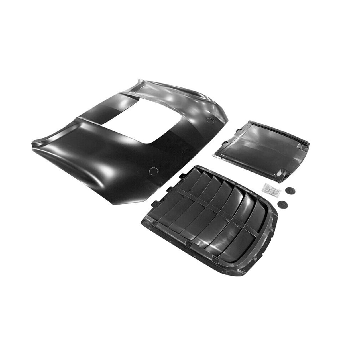 Replacement GT500 HOOD WITH HOOD SCOOP, 2018-2021 Ford Mustang, (Alum)