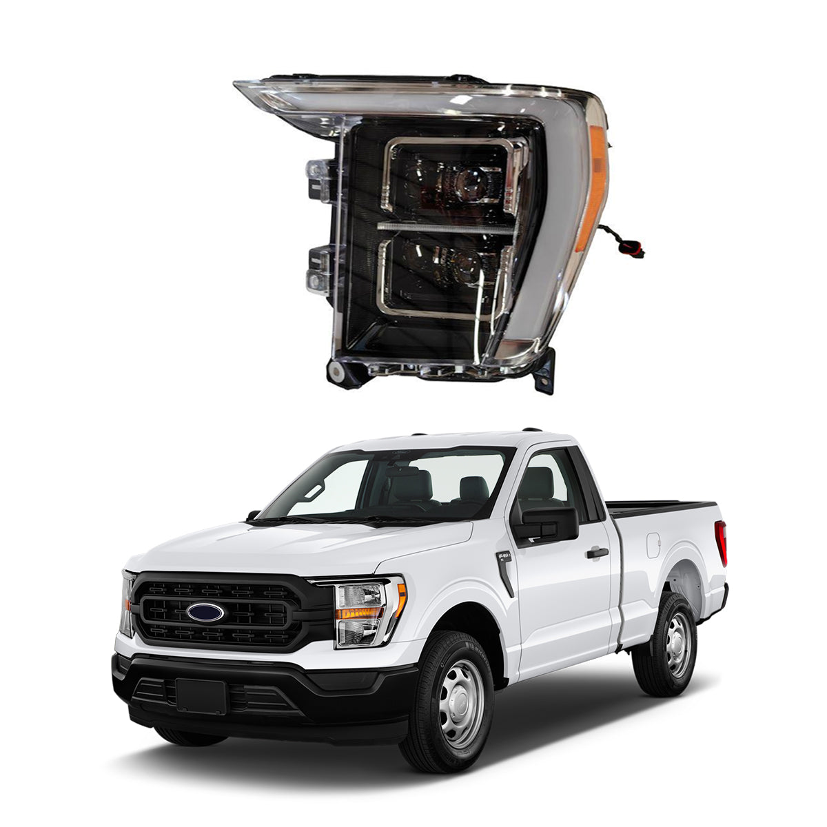 Replacement LEAD LIGHT REFIT WITH LENS, LH, 2021-2023 Ford F150 Raptor,(Halogan)