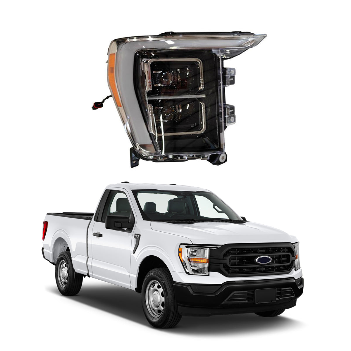 Replacement LEAD LIGHT REFIT WITH LENS, RH, 2021-2023 Ford F150 Raptor
