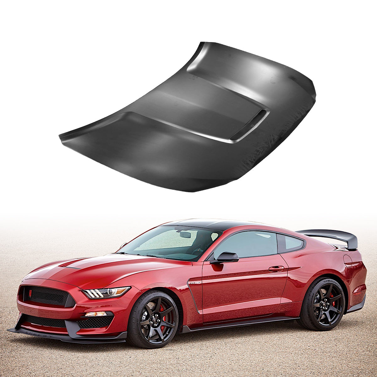 Replacement HOOD, 2015-2017 Shelby Mustang, HDM-FM15GT350, (Alum)