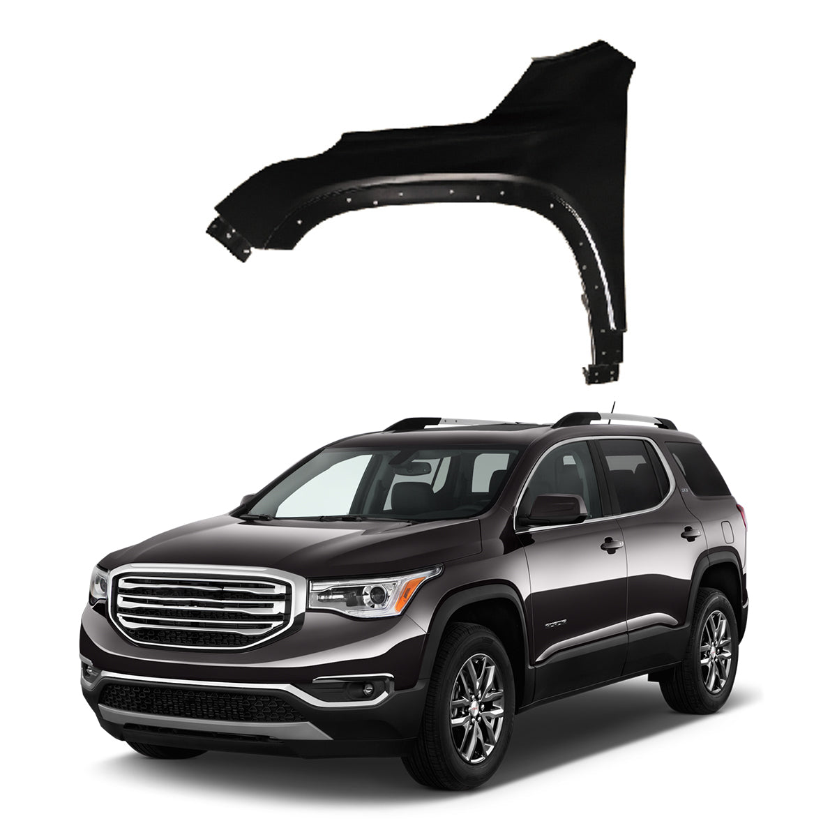 Replacement FRONT FENDER, LH, 2017-2019 GMC Acadia, 84139849, (Alum)