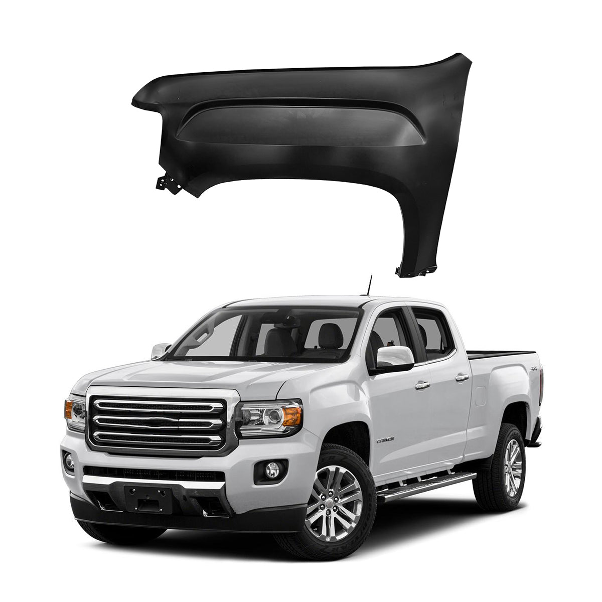 Replacement FRONT FENDER, LH, 2015-2022 GMC Canyon, 23354492, (Alum)