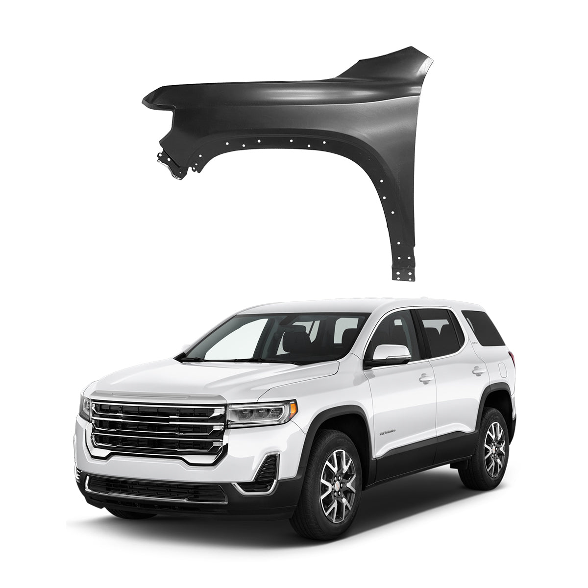 Replacement FRONT FENDER, LH, 2020-2022 GMC Acadia, 84755857, (Alum)