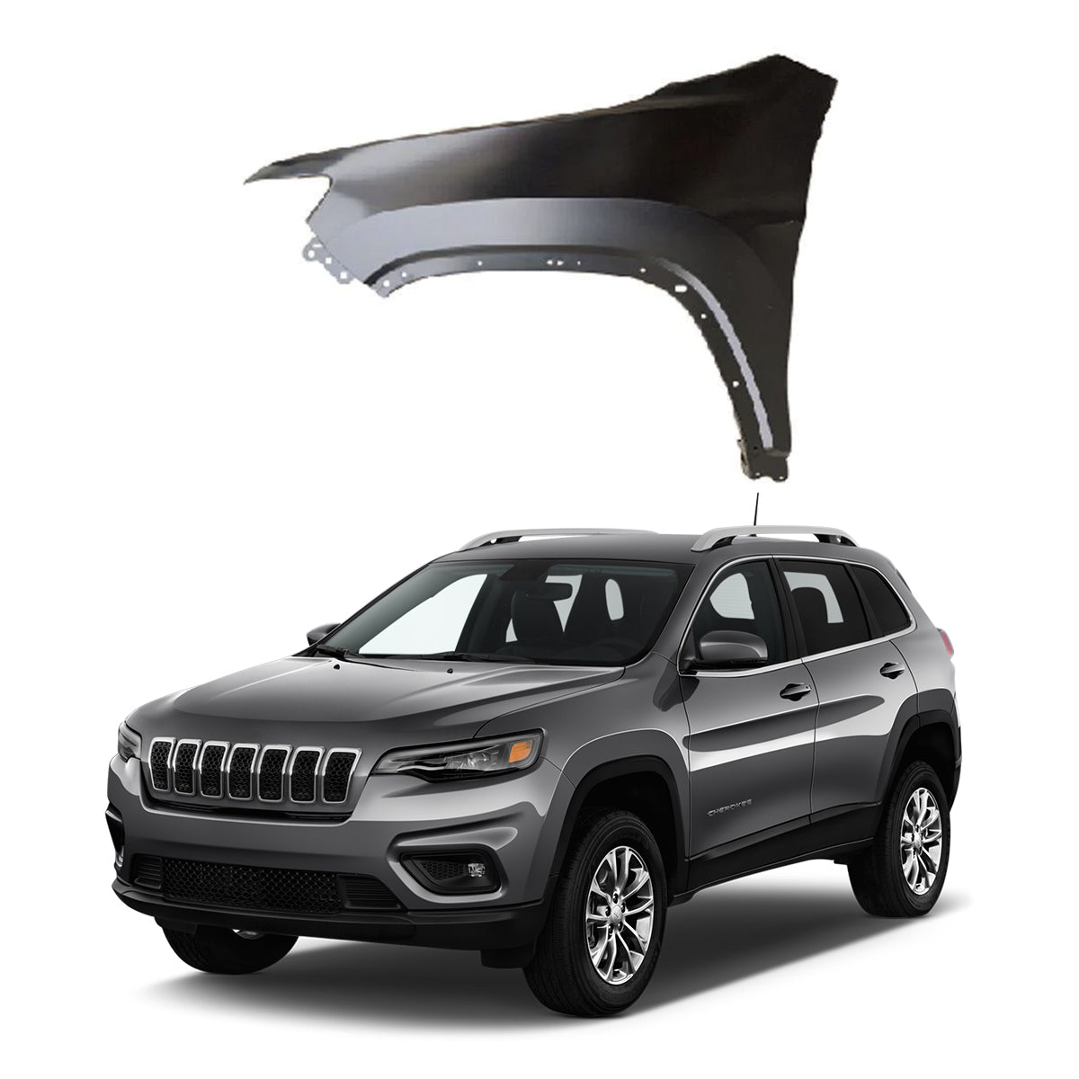 Replacement FRONT FENDER, LH, 2019-2023 Jeep Cherokee, 155252390, (Steel)