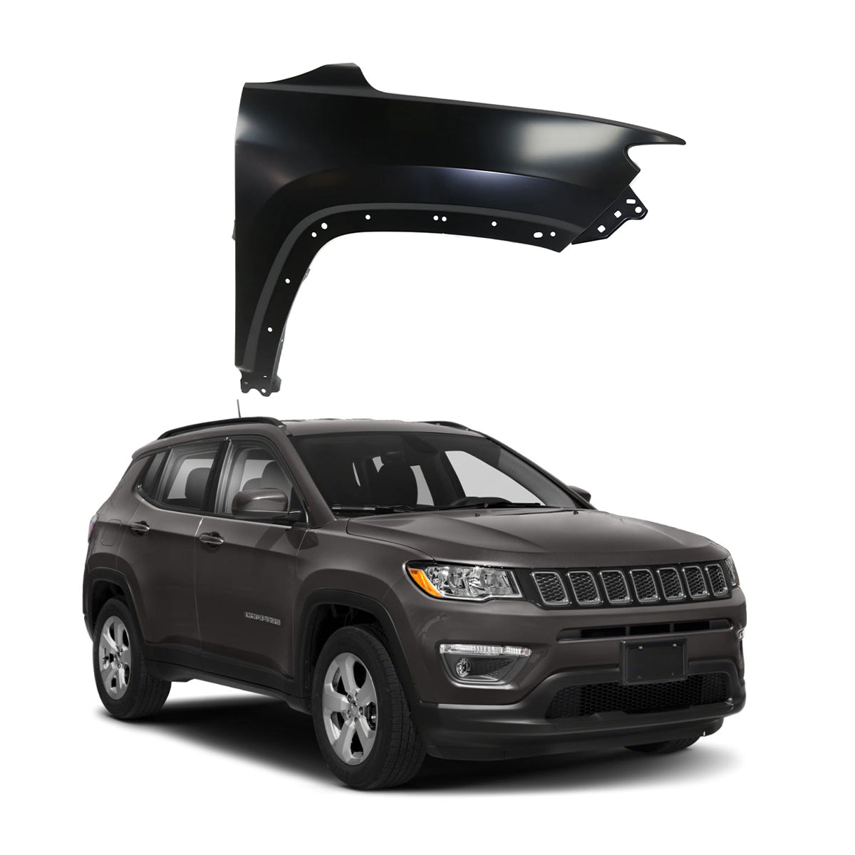 Replacement FRONT FENDER RH, 2017-2023 Jeep Compass, 53428856, (Steel)