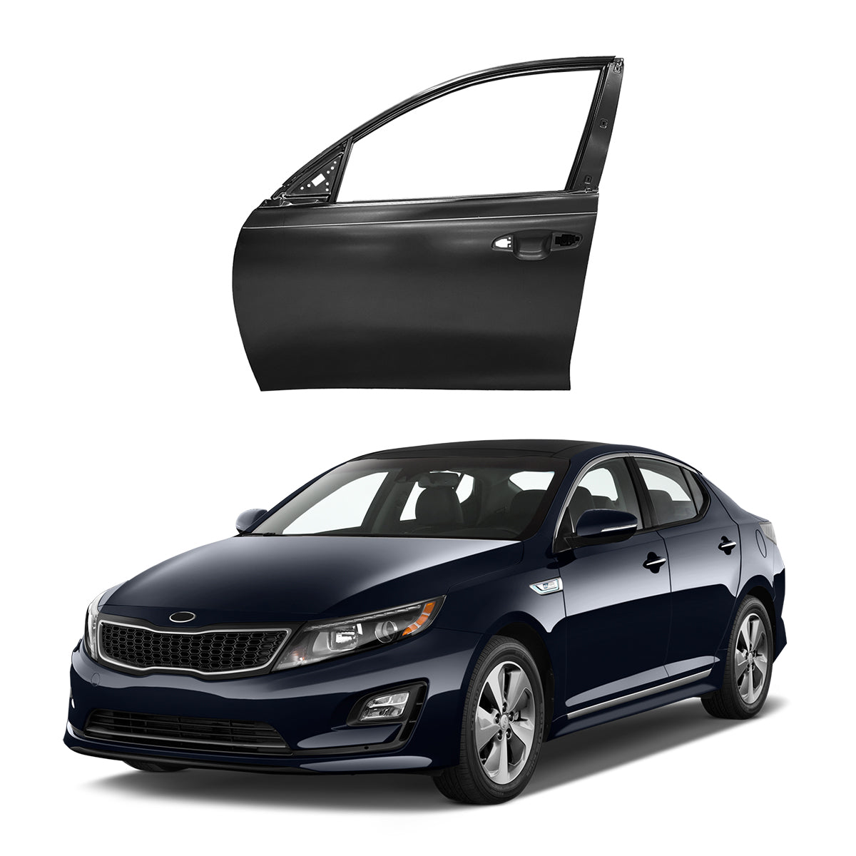 Replacement FRONT DOOR, LH, 2016-2019 Kia Optima'16/K5, (Steel)