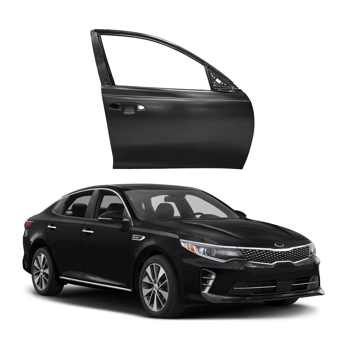 Replacement FRONT DOOR, RH, 2016-2019 Kia Optima'16/K5, (Steel)