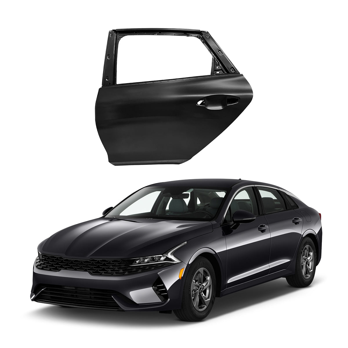 Replacement REAR DOOR, LH, 2020-2023 Kia K5 Optima, (Steel)