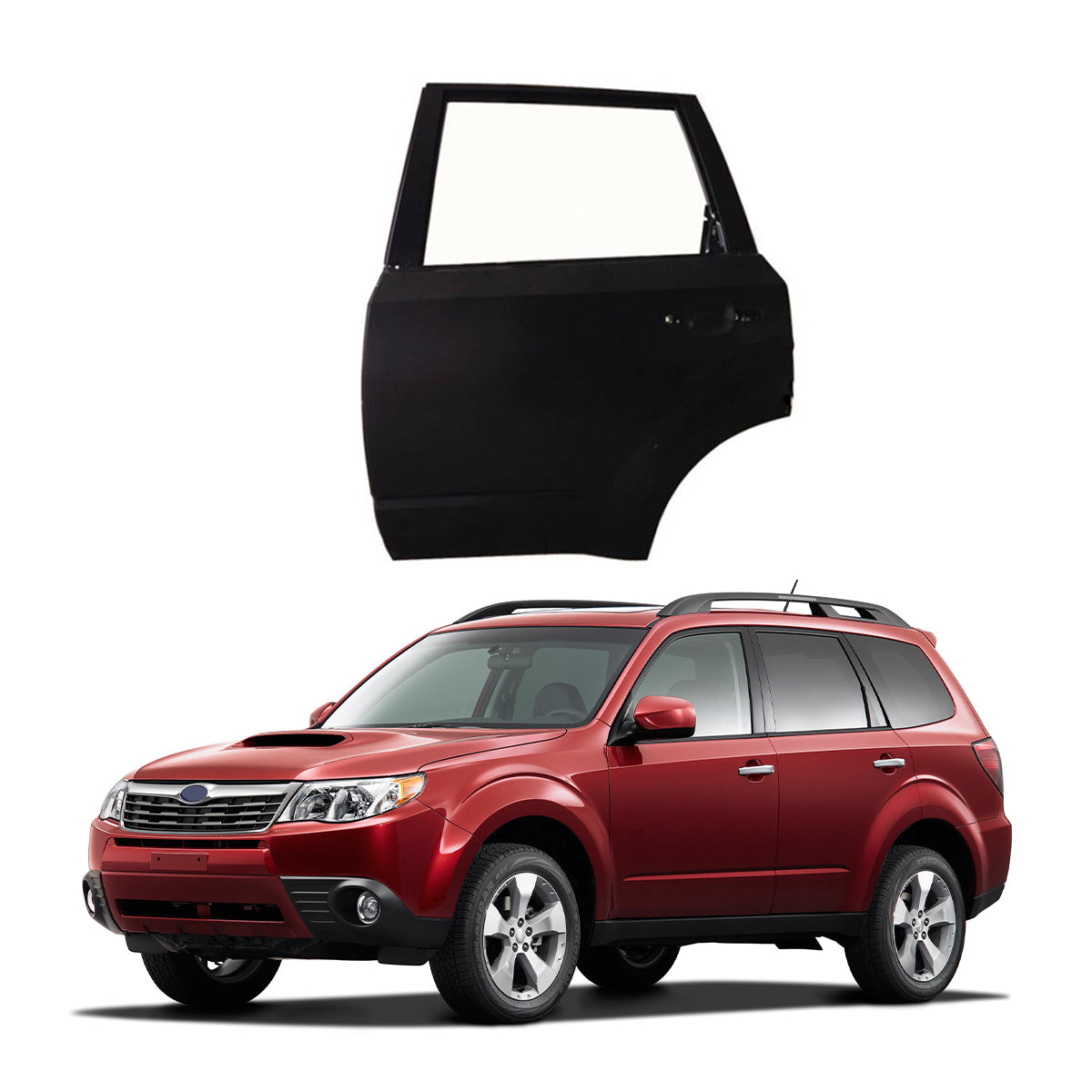 Replacement REAR DOOR, LH, 2009-2012 Subaru Forester, (Steel)