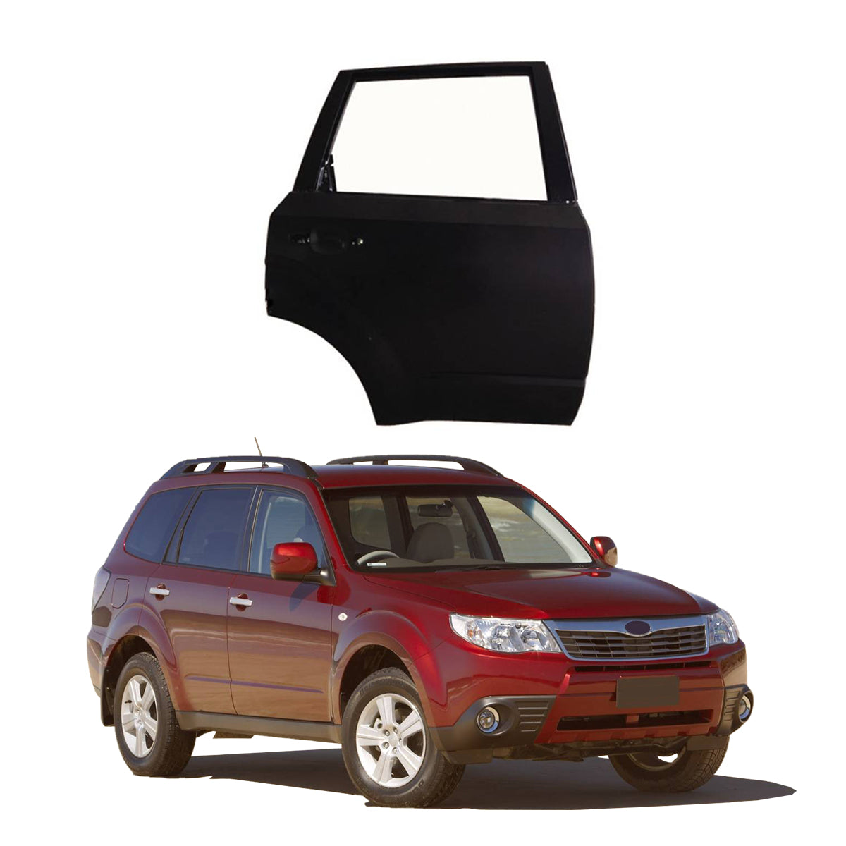 Replacement REAR DOOR, RH, 2009-2012 Subaru Forester, (Steel)