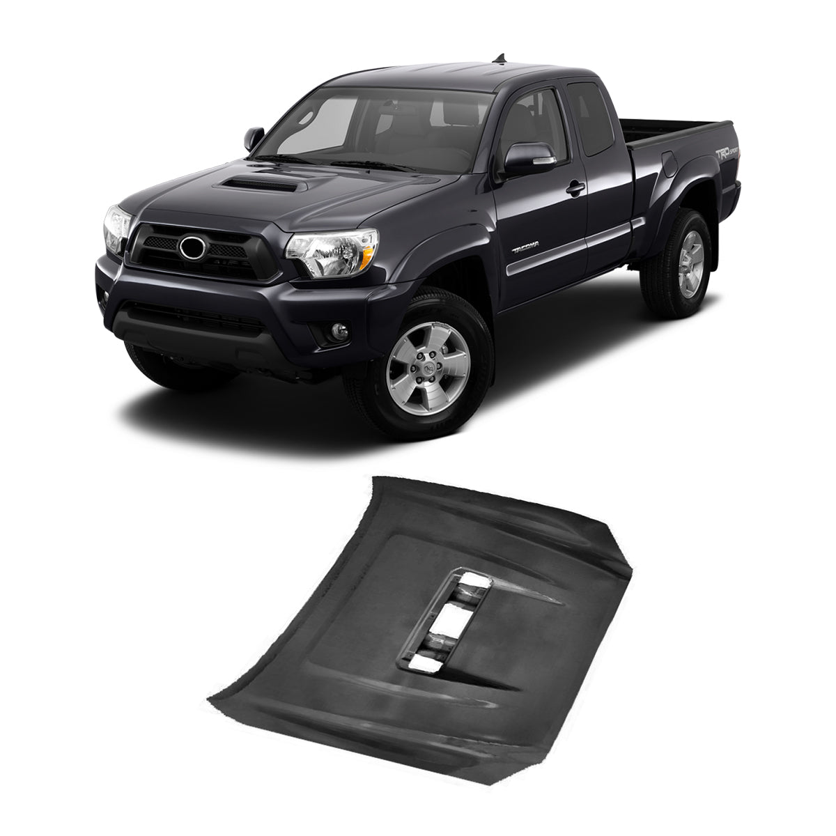 Replacement HOOD (WITH SCOOP), 2012-2023 Toyota Tacoma, (Steel)