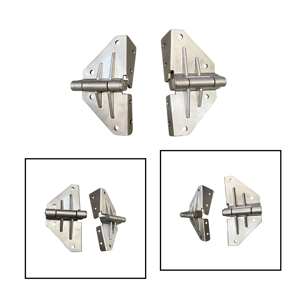 Windshield frame hinges, LH and RH, Stainless Steel, for FJ40, FJ45 Toyota Land Cruiser