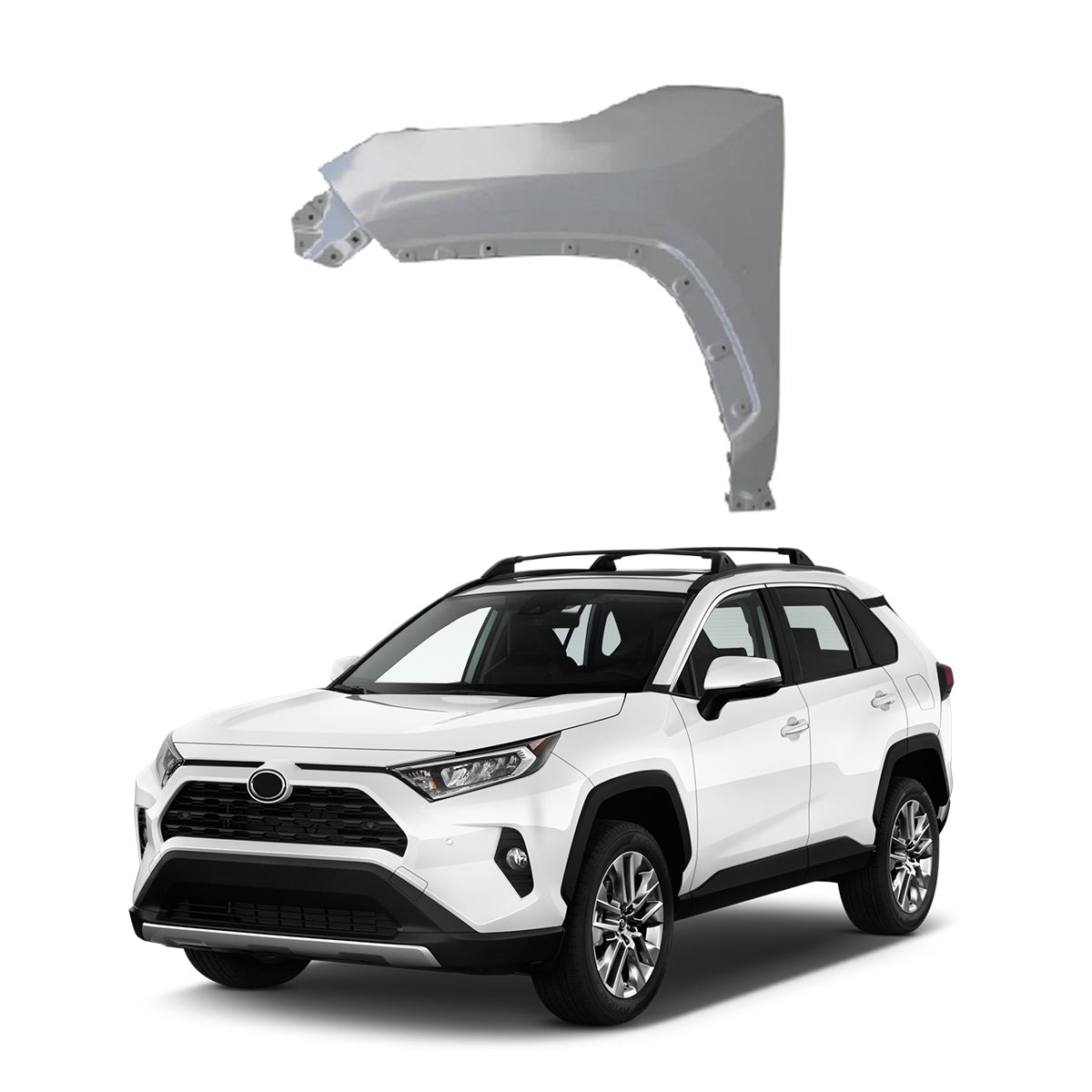 Replacement FRONT FENDER, LH, 2019-2023 Toyota Rav4, 5381242360, (Alum)