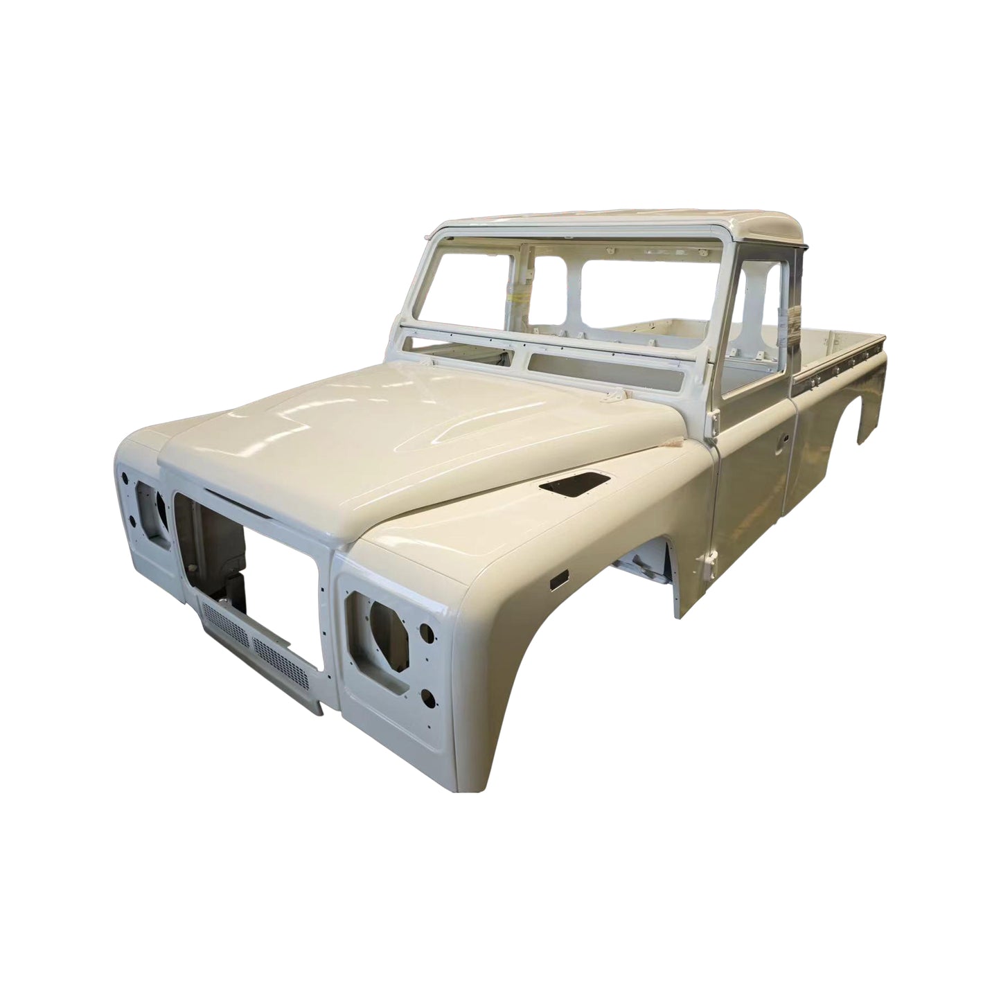SINGLE ROW PICKUP COMPLETE CAB WITH DOORS‚WITH PRIMER(LHD), FOR LAND ROVER DEFENDER 110 TD4, (ALUM+STEEL)