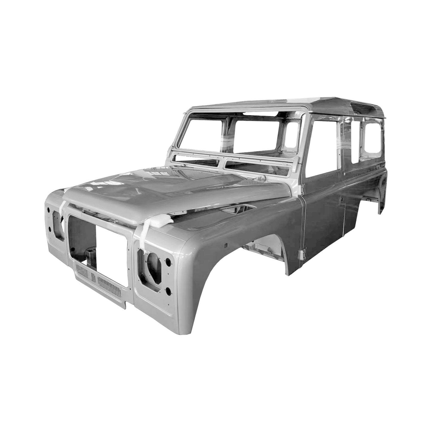 COMPLETE CAB WITH DOORS‚WITH PRIMER(LHD), FOR LAND ROVER DEFENDER 90 TD4, (ALUM+STEEL)