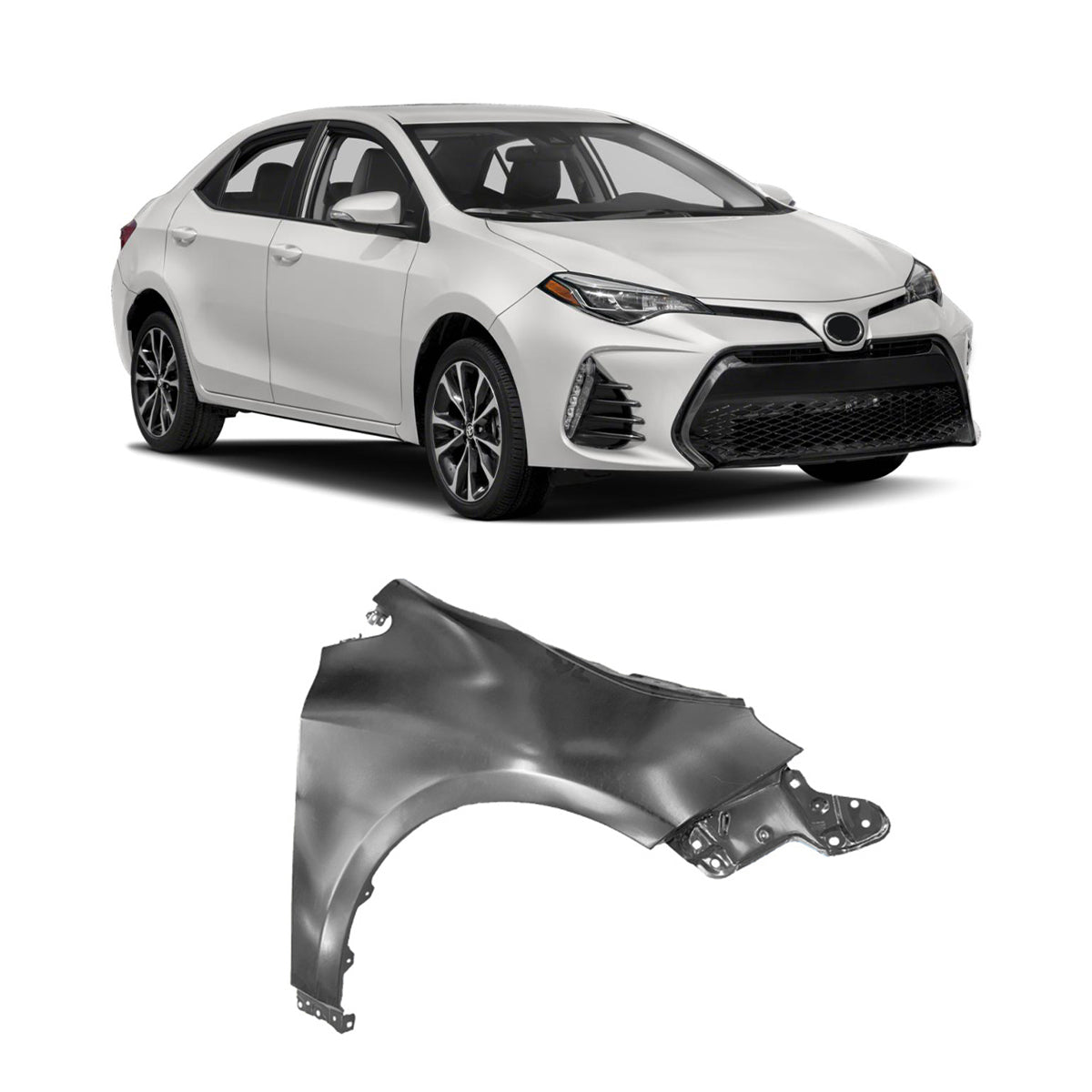 Replacement FRONT FENDER, RH, 2020-2023 Toyota Corolla, (Steel)