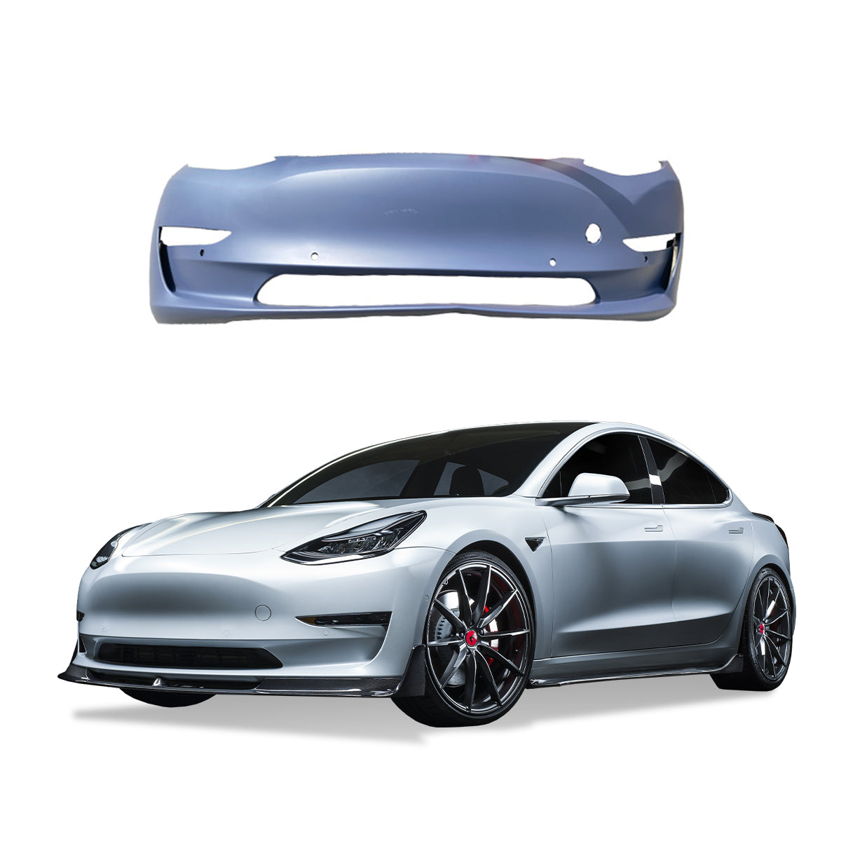 Replacement FRONT BUMPER SUPPORT, 2021-2023 Tesla Model 3, 1084894-00-B, (Plastic)