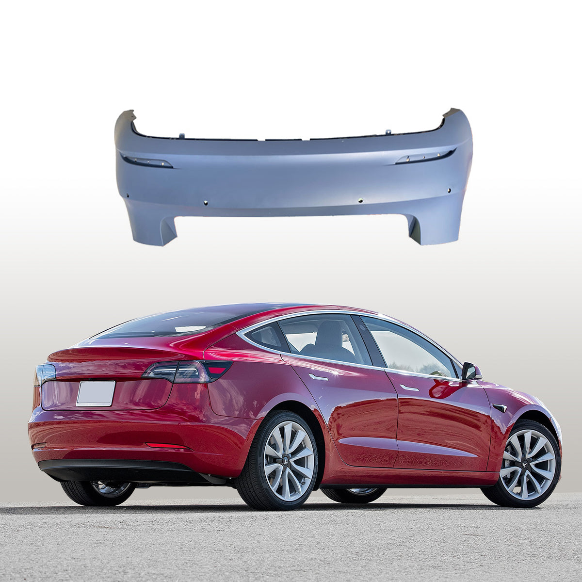 Replacement REAR BUMPER SUPPORT, 2021-2023 Tesla Model 3, 109531400C, (Plastic)