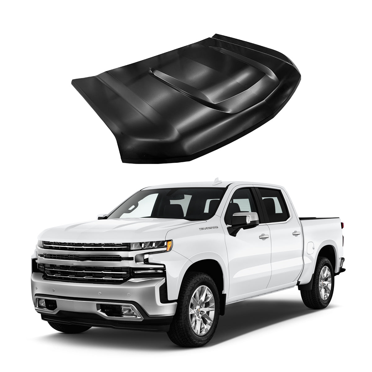 Replacement HOOD, 2019-2023 Chevrolet Silverado 1500, 84610675, (Alum ...