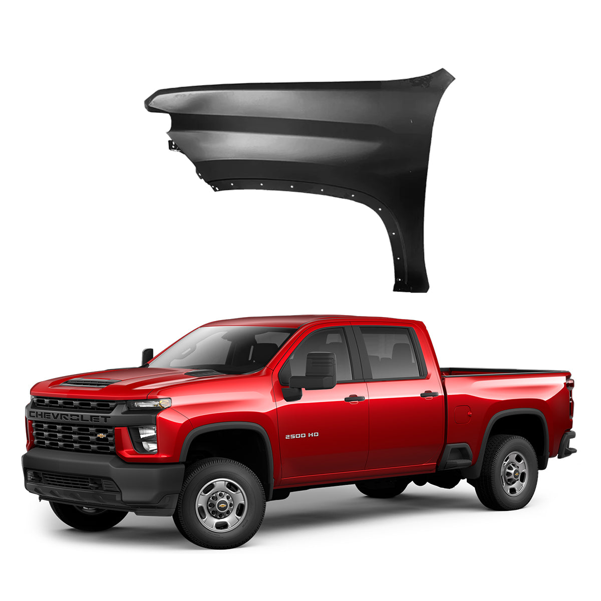 Action Crash Fender Insert – 2015-2018 Chevrolet Silverado 2500 HD Passenger Side – 76777ZJ, PP Plastic, 12 Month Warranty