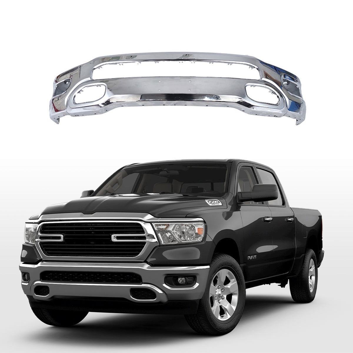 Replacement FRONT BUMPER, 2019-2023 Ram 1500, 5ZB88SZ0AD, (Steel)