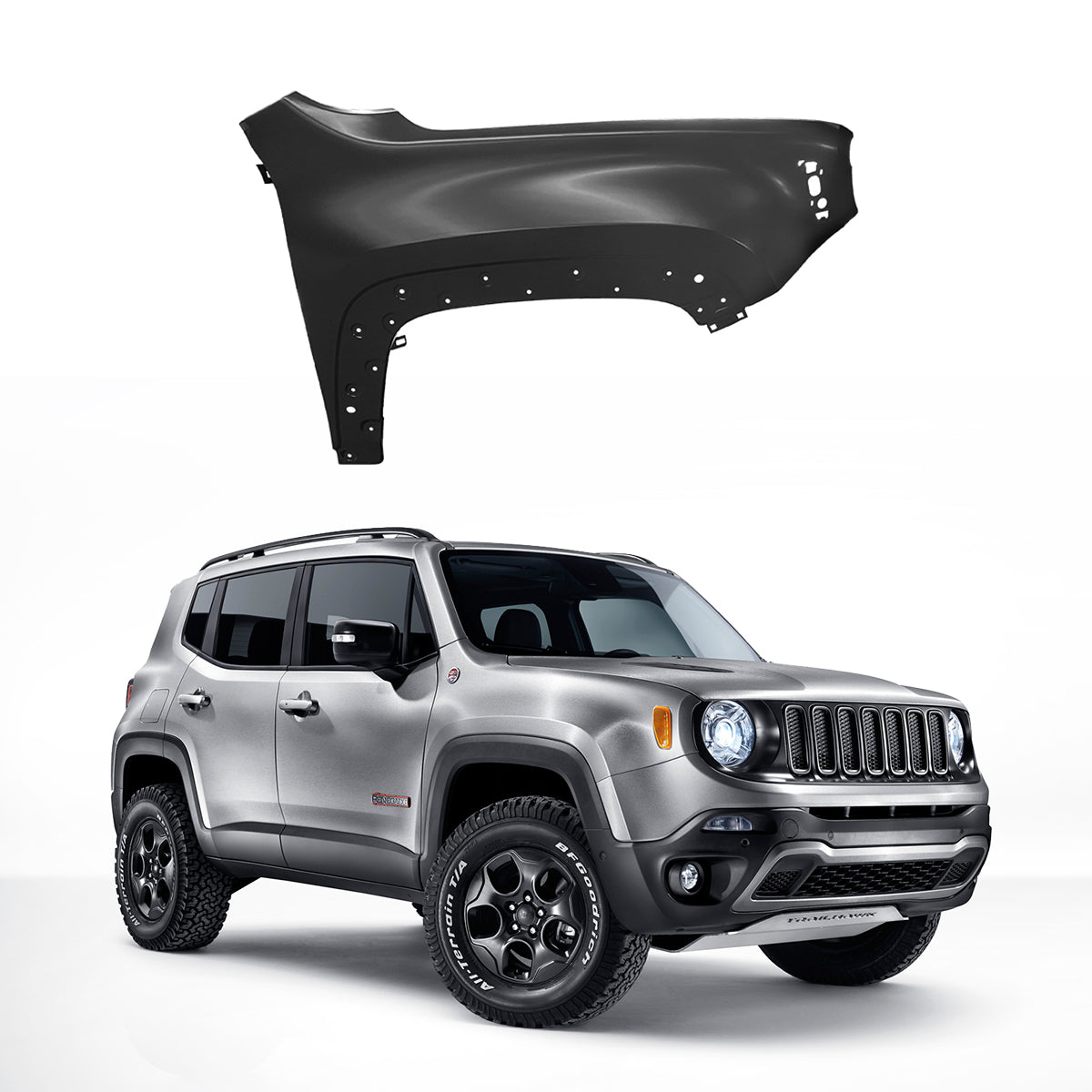 Replacement FRONT FENDER, RH, 2015-2023 Jeep Renegade, 53401169, (Steel)