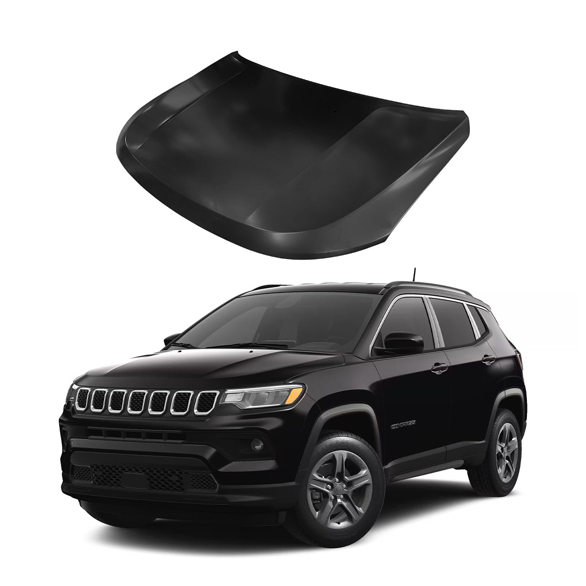 Replacement HOOD, 2017-2023 Jeep Compass, 68243955AB, (Alum)